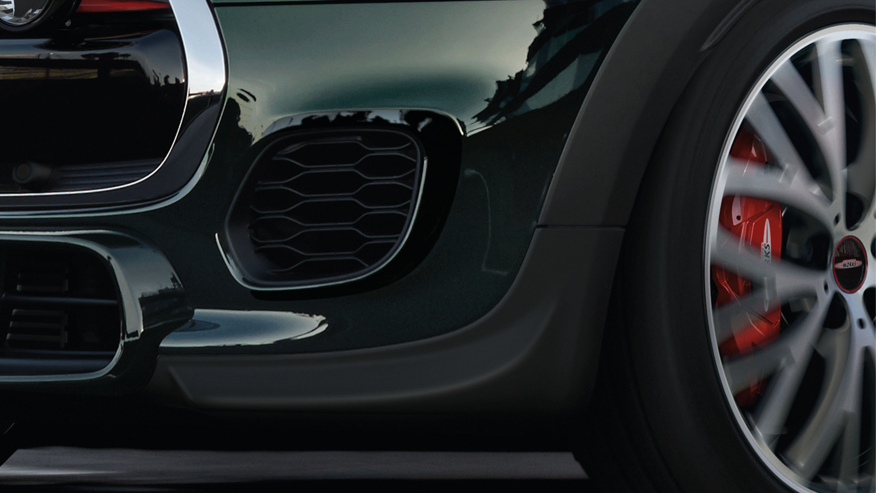 MINI John Cooper Works – schwarzer Stoßfängersatz – Rennstreifen